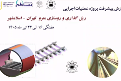 گزارش هفتگی پیشرفت پروژه ریل گذاری و روسازی خط متروی تهران اسلامشهر مورخ 16 الی 23 تیر ماه 1405:
