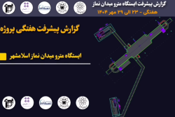 گزارش هفتگی پیشرفت پروژه ایستگاه مترو میدان نماز اسلامشهر مورخ 23 الی 29 مهر ماه 1404: