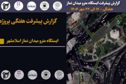 گزارش هفتگی پیشرفت پروژه ایستگاه مترو میدان نماز اسلامشهر مورخ 16 الی 22 مهر ماه 1404: